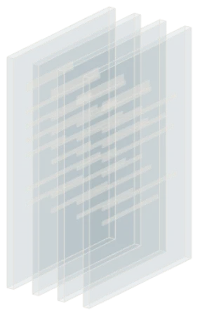 Illustration: translucent document plates lined up in order.